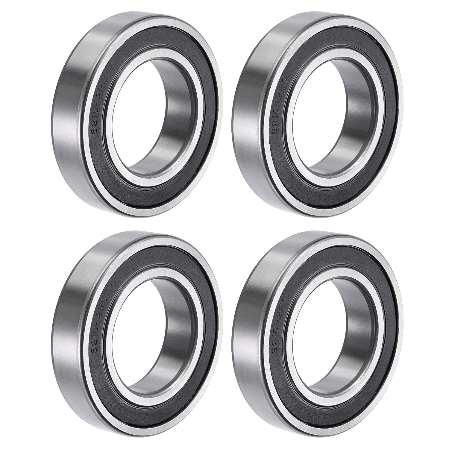 6210-2RS Deep Groove Ball Bearings 50mm Bore 90mm OD 20mm Thick Double Sealed Chrome Steel 50*90*20m